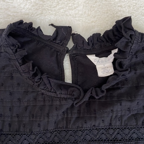 Caslon Pintuck Yoke Flutter Sleeves Top S - Picture 6 of 8